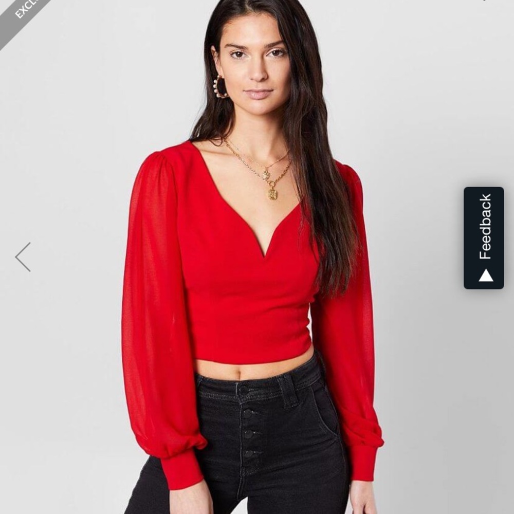 red blouse. also ft the euinia jeans im selling!